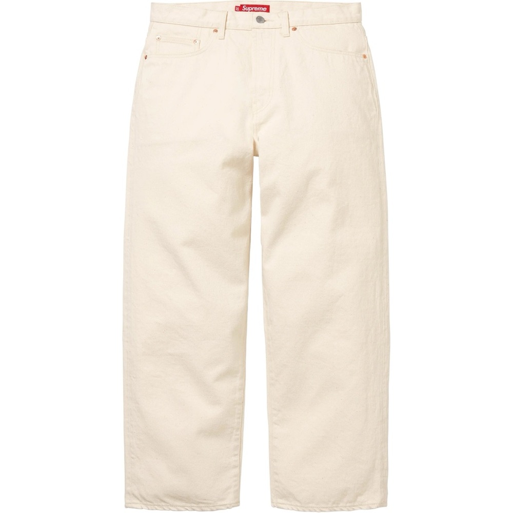 Supreme BAGGY SELVEDGE JEAN Size 34 in Natural Denim Jeans SS25 Zip Fly